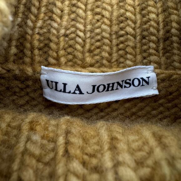 Ulla Johnson Turtleneck 100% Merino Wool Floral Embroidered Sweater Olive Small - Picture 6 of 11